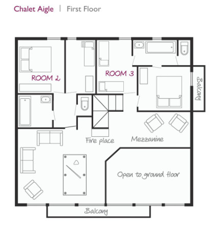 Chalet Aigle (Family) Les Menuires Floor Plan 1